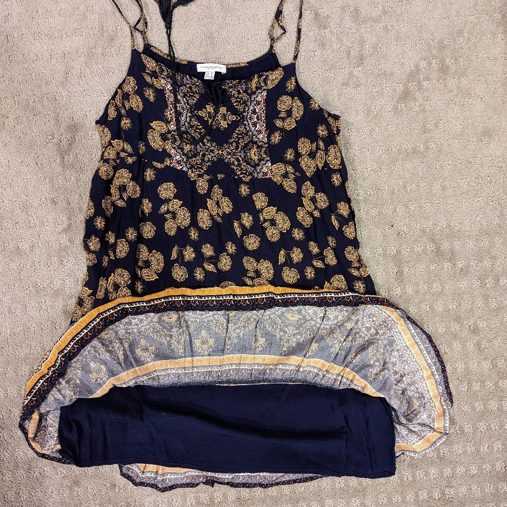 Carolina Belle Montreal Floral Sleeveless Dress Size 8 Navy Yellow - Picture 12 of 12